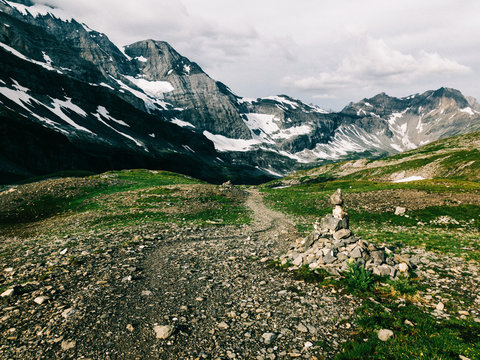 Hiking Trail in Swiss Alpine Landscape