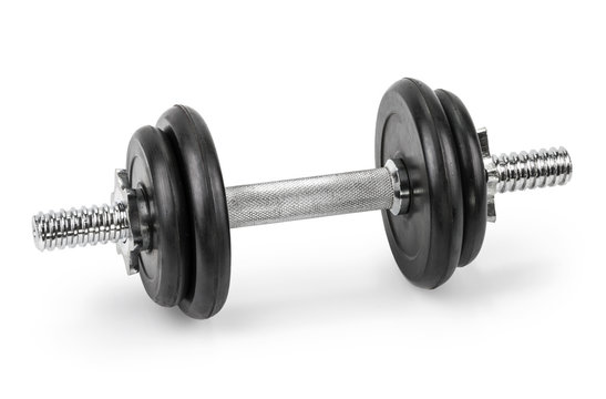 dumbbell isolated white background