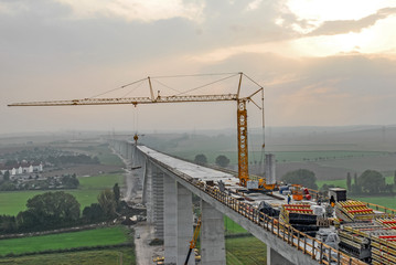 Brückenbaustelle in Sachsen-Anhalt
