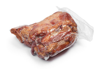 Smoked pork meat in vacuum package