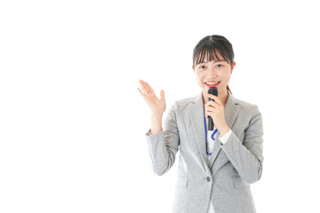 プレゼンをするビジネスウーマン