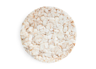 Dried diet crispy rice round bread isolated