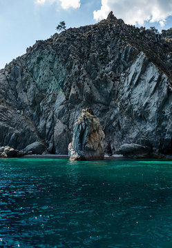 Rocky seashore of Samothrace, Greece
