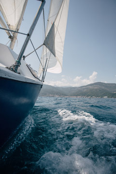 Side view of a sailing boat