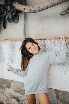 Portrait of little girl with sweatshirt