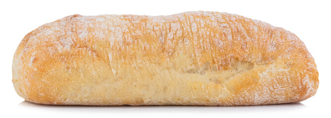 Ciabatta (Italian bread), isolated on a white background