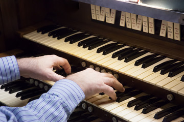 playing an organ