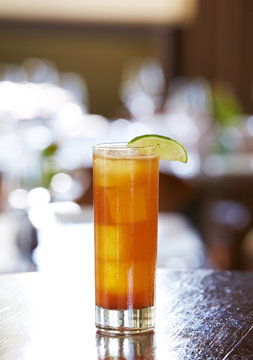 Run cocktail with lime