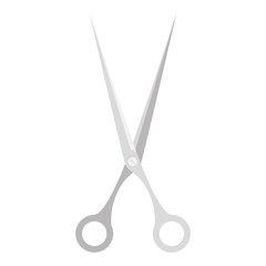 open scissor in white background icon
