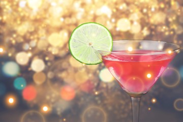 Glass of alcohol  cocktail on background