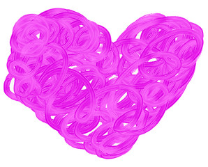 sketch of hearts on a white background. raster illustration for design