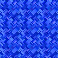 Blue repeating diagonal mosaic tile pattern background - vector floor illustration
