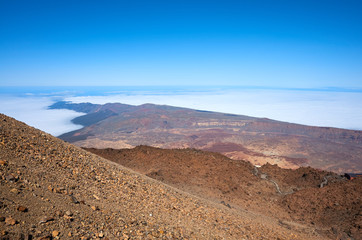Fototapeta na wymiar View from Mount Teide, Tenerife, Spain.