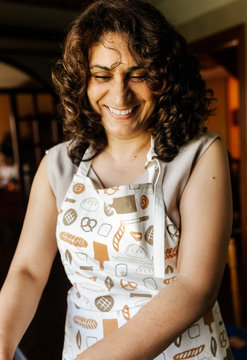 Woman cooking at home