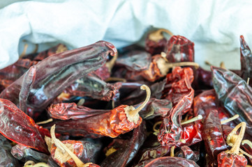 Shuk levinsky market: chili peppers, Tel Aviv, Israel