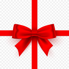 Bow red tape on the Transparent background.