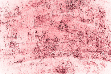 Vintage pink background. Rough painted wall of fiesta color. Imperfect plane of rosy colored. Uneven old decorative toned backdrop of rouge tint. Texture of pink hue. Ornamental stony surface.