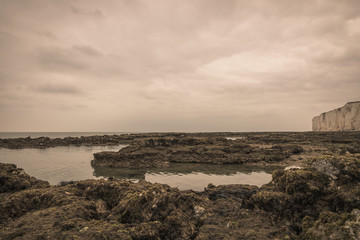 White Chalks Cliffs At Seven Sisters Country Park, England