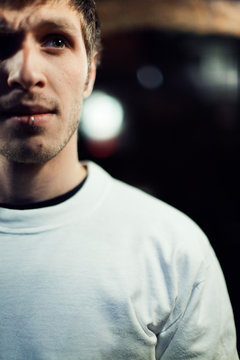 Portrait of a worried man