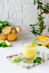 Ginger Mint Lemonade with Lime