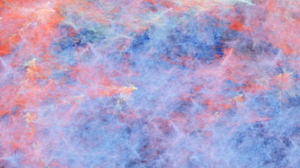 Abstract fantastic red and blue clouds. Colorful fractal background. Digital art. 3d rendering.