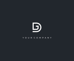 DG D G letter minimalist logo design template