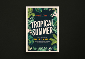 Tropical Summer Party Flyer Layout