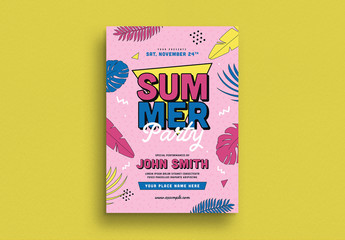 90's Summer Party Flyer Layout