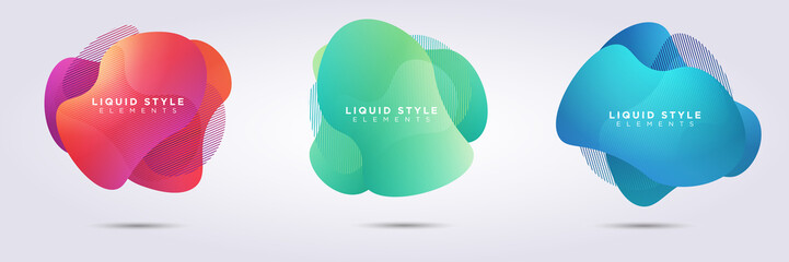 Modern abstract banner. Flat geometric liquid shapes with various colors. Modern banner template. Template for logo design, presentation leaflets.