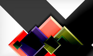 Bright colorful square shape blocks geometrical background