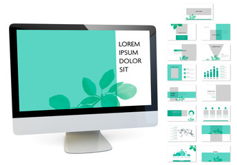 Presentation Layout with Green Leaf Images