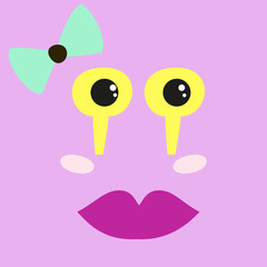 Background with cartoon monster face.