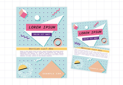 Memphis Style Poster and Flyer Layouts