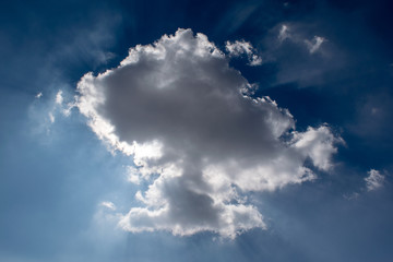 Blue Cloud in front of sun