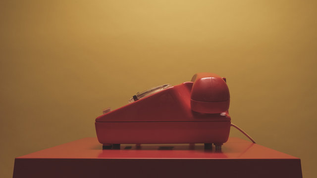 Retro Telephone On The Table