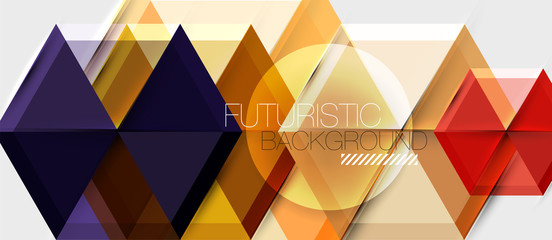 Geometric triangle and hexagon abstract background, vector illustration