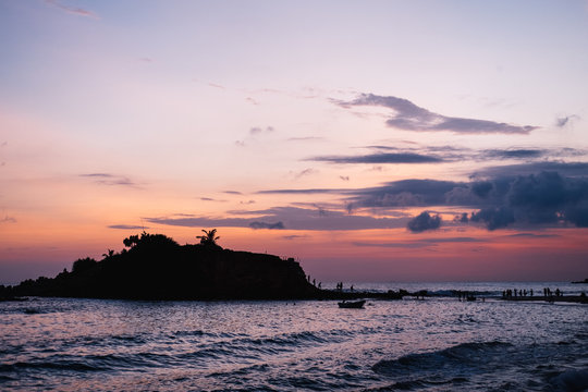 Beautiful sunset off the coast of southern Sri Lanka