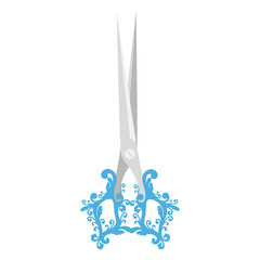 open scissor in white background icon