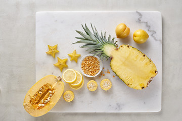 Healthy Organic Food by Color Group Yellow Orange