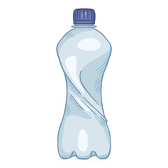 Vector Cartoon Illustration - Small Plastic Bottle.