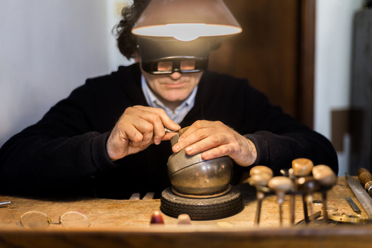 Close up of handcraft rubber stamp