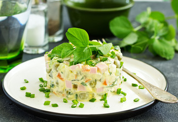 Traditional Russian salad 