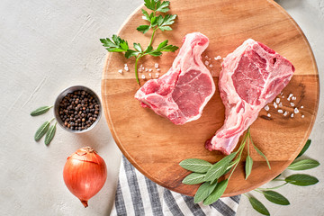 Raw Grass Fed Lamb Chop  Meal Preparation