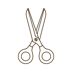 open scissor in white background icon
