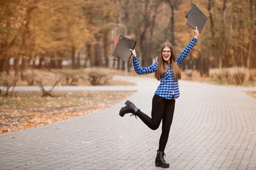Excited female student feels euphoric celebrating online win success achievement result, young...