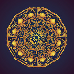 Intricate golden mandala pattern design