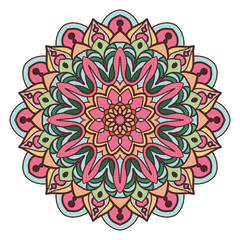 Colorful mandala deisgn with warm colors