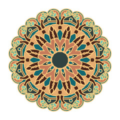 Mandala design with pretty colors and patterns