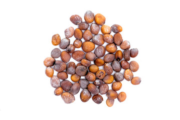 Radish seeds isolated on a white background.