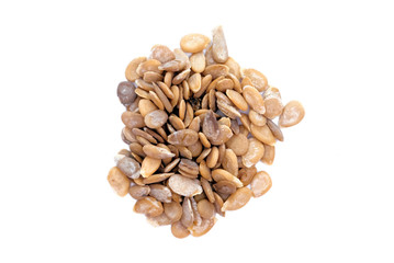 Tomato seeds isolated on a white background.